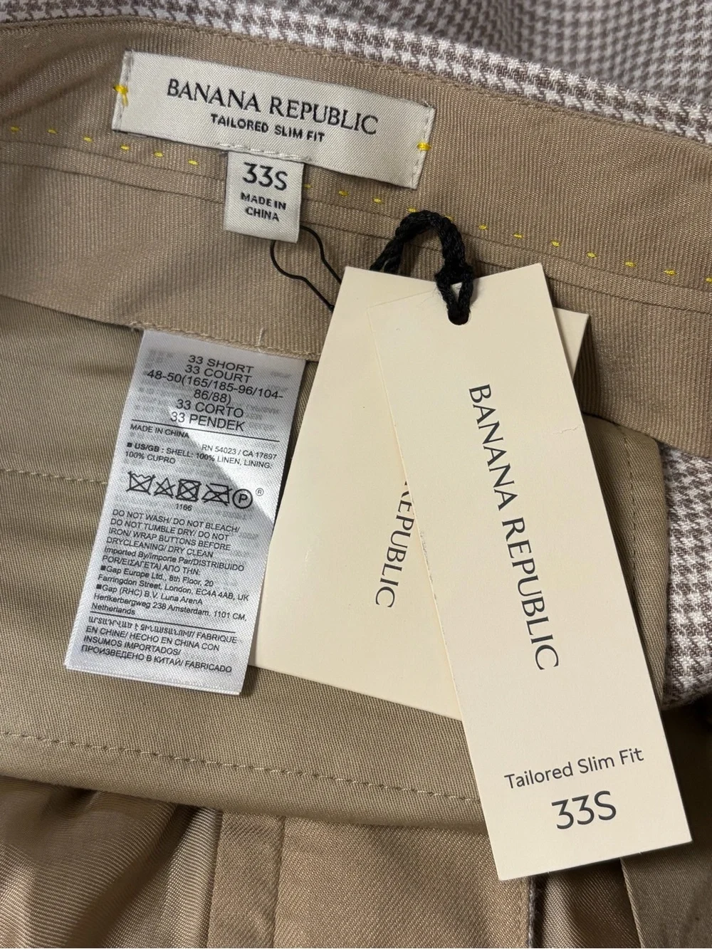 Banana Republic | New Houndstooth Tailored Slim Fit trousers Men’s size 33 x 30